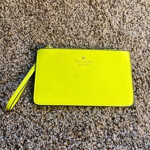 KATE SPADE Wristlet- used chartreuse green cute!! 8inches x 5inches